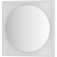 Зеркало Defesto Eclipce 60х60 DF 2226S с подсветкой 12W-4500К/в багетной раме/Сенсорный выключатель/Нейтральный белый свет/Белая рама