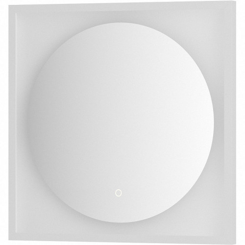 Зеркало Defesto Eclipce 60х60 DF 2226S с подсветкой 12W-4500К/в багетной раме/Сенсорный выключатель/Нейтральный белый свет/Белая рама
