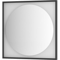 Зеркало Defesto Eclipce 80х80 DF 2223 с подсветкой 18W-4500К/в багетной раме/Без выключателя/Нейтральный белый свет/Черная рама