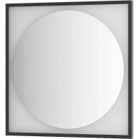 Зеркало Defesto Eclipce 80х80 DF 2223 с подсветкой 18W-4500К/в багетной раме/Без выключателя/Нейтральный белый свет/Черная рама