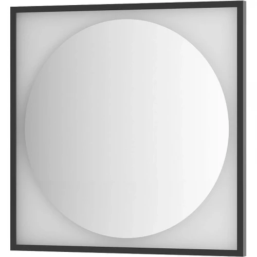 Зеркало Defesto Eclipce 80х80 DF 2223 с подсветкой 18W-4500К/в багетной раме/Без выключателя/Нейтральный белый свет/Черная рама