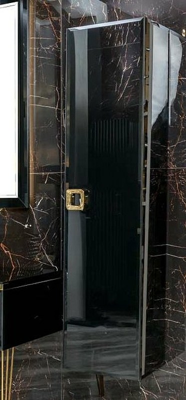 Шкаф пенал Boheme Armadi Art Lucido 35 772-GB подвесной Черный глянцевый МДФ / ЛДСП