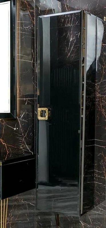 Шкаф пенал Boheme Armadi Art Lucido 35 772-GB подвесной Черный глянцевый МДФ / ЛДСП