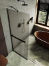 Душевая перегородка Maybah Glass MGD-716-6у 1190х1950 в узком профиле с полотенцедержателем Черный стекло бронзовое матовое