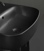 Раковина Kerasan Nolita 50 534031*1 Черная матовая фарфор подвесная, накладная