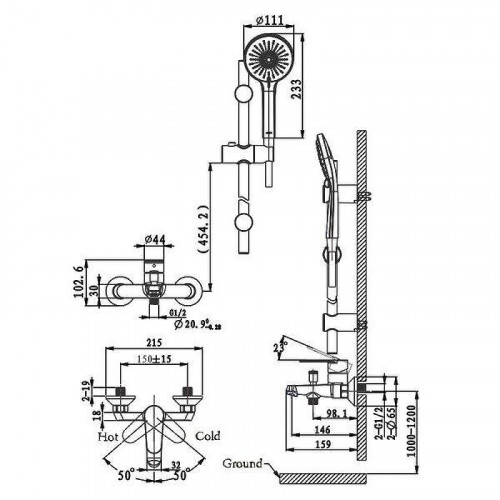 Смеситель для ванны Arrow AG3628CP-TZ цвет Хром