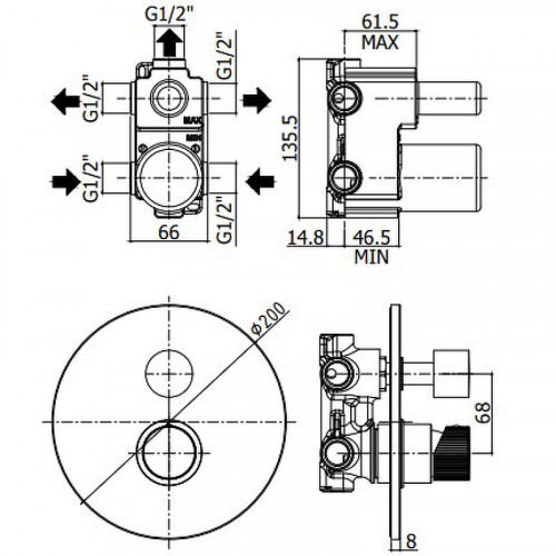 Смеситель для душа Paffoni Jo JO019CR Хром латунь встраиваемый