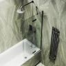 Шторка для ванны Maybah Glass MGV-920-6 990х1400 поворотная с добором Черный стекло сатиновое