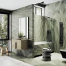 Шторка для ванны Maybah Glass MGV-920-6 990х1400 поворотная с добором Черный стекло сатиновое