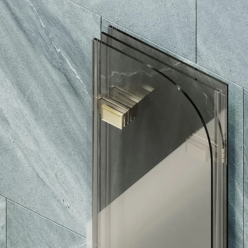 Шторка для ванны Maybah Glass MGV-580-3 750х1400 складная 3 секции Золото стекло бронзовое