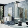 Шторка для ванны Maybah Glass MGV-580-3 750х1400 складная 3 секции Золото стекло бронзовое