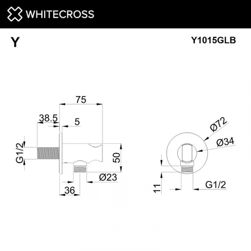 Шланговое подключение Whitecross Y brushed gold Y1015GLB цвет Золото брашированное