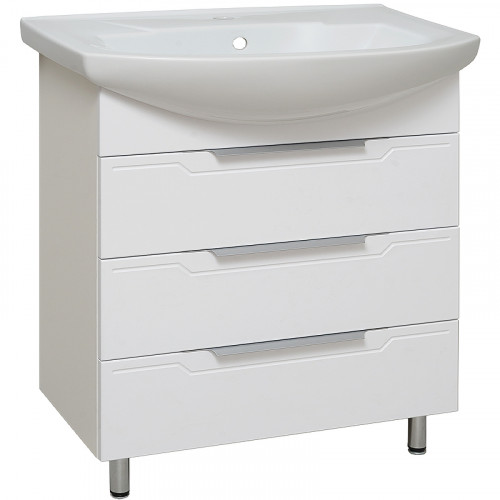 Тумба под раковину Runo Верона 75 00000001146 Белая МДФ / ЛДСП