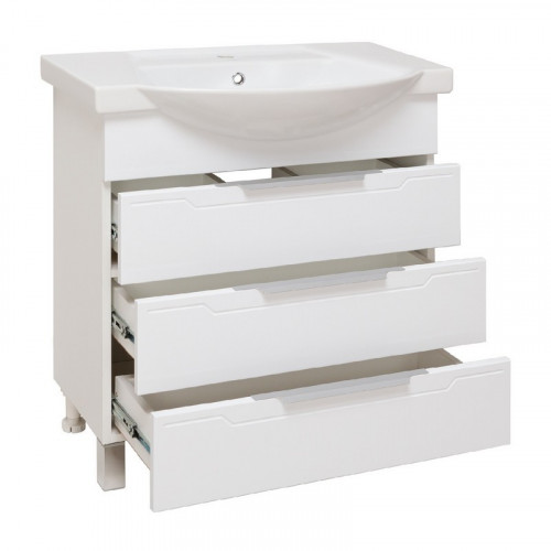 Тумба под раковину Runo Верона 75 00000001146 Белая МДФ / ЛДСП