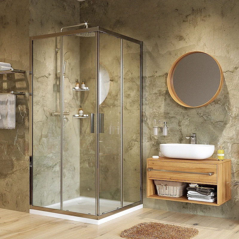 Душевой уголок WasserKRAFT Lippe 90x90 45S03 профиль Хром стекло прозрачное