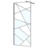 Душевая перегородка Azario Walk-in 100 AZ-271-100-MB-CGP профиль Черный матовый стекло прозрачное с графическим принтом