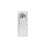 Чугунная ванна Vinsent Veron Concept 160x70 VCO1607042H/VH0015GD-AS цвет Белый с дугообразными золотыми ручками и антискользящим покрытием