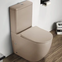 Унитаз компакт CeramaLux 2166XMC Капучино матовый с бачком и сиденьем Микролифт фаянс напольный