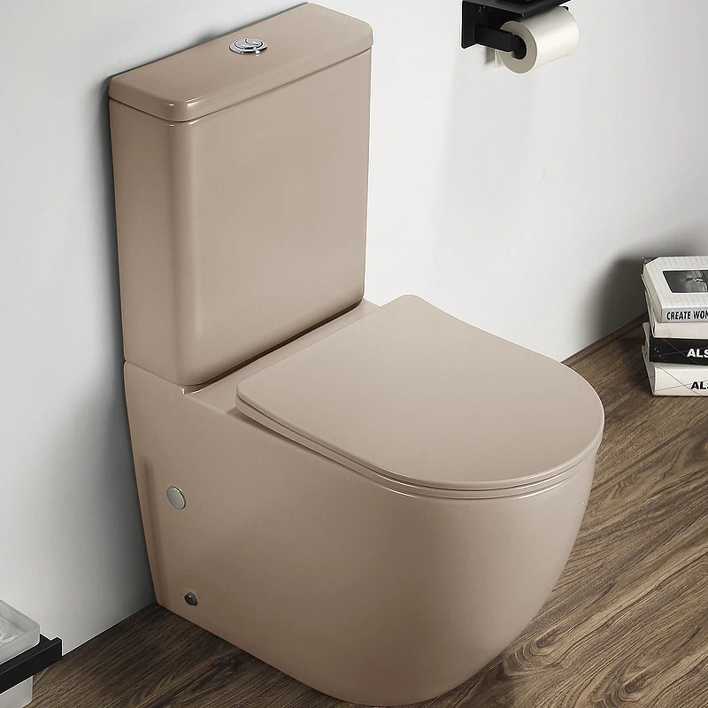Унитаз компакт CeramaLux 2166XMC Капучино матовый с бачком и сиденьем Микролифт фаянс напольный