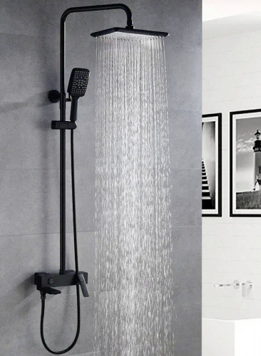 Душевая система Rose R27H R2736H Черная матовая