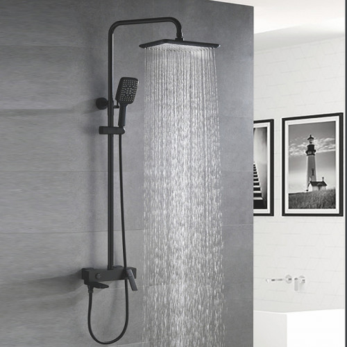 Душевая система Rose R27H R2736H Черная матовая