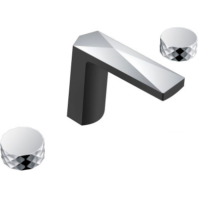 Смеситель для раковины Boheme Venturo 150-BCR-DIAMOND Черный матовый Хром латунь