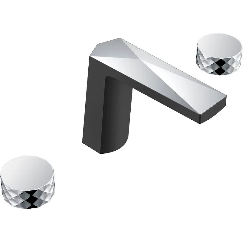Смеситель для раковины Boheme Venturo 150-BCR-DIAMOND Черный матовый Хром латунь