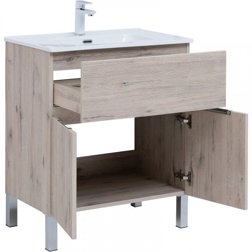 Тумба под раковину Aquanet Алвита New 70 303902 Дуб веллингтон белый МДФ / ЛДСП