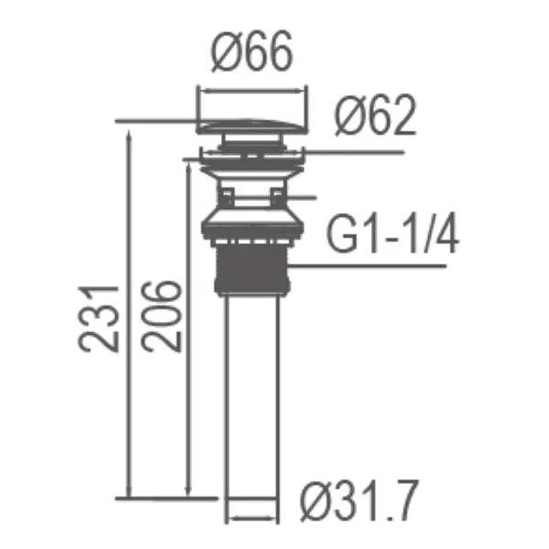 Донный клапан Arrow AG5807MB click-clack цвет Черный матовый