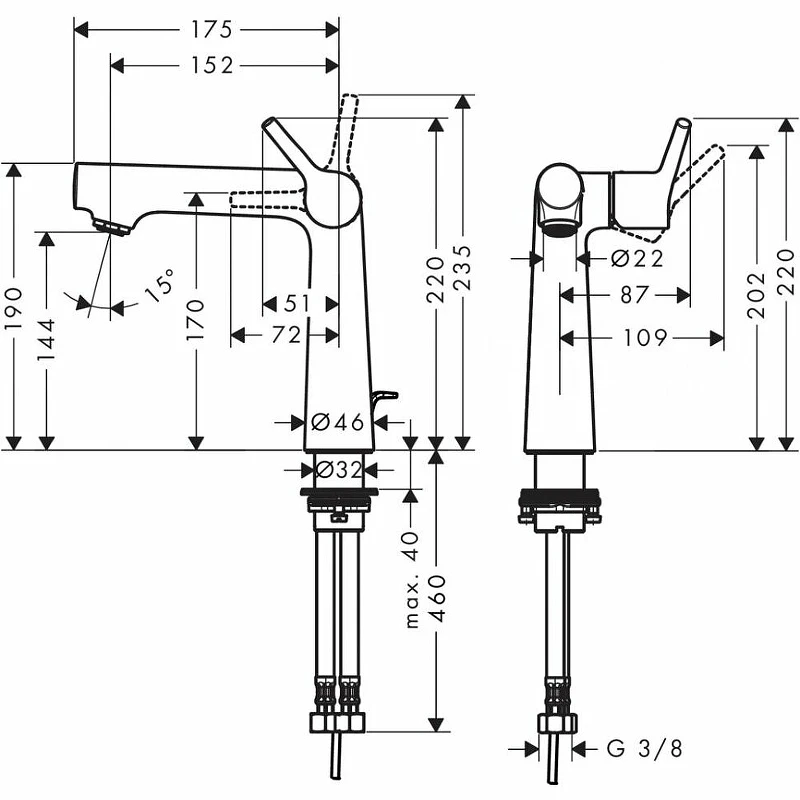 Смеситель для раковины Hansgrohe Talis S 72113000 Хром латунь