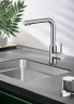 Смеситель для кухни Emar Steel ЕСВ 7015 цвет Сатин