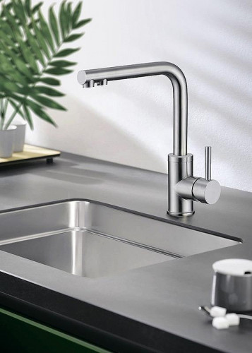 Смеситель для кухни Emar Steel ЕСВ 7015 цвет Сатин