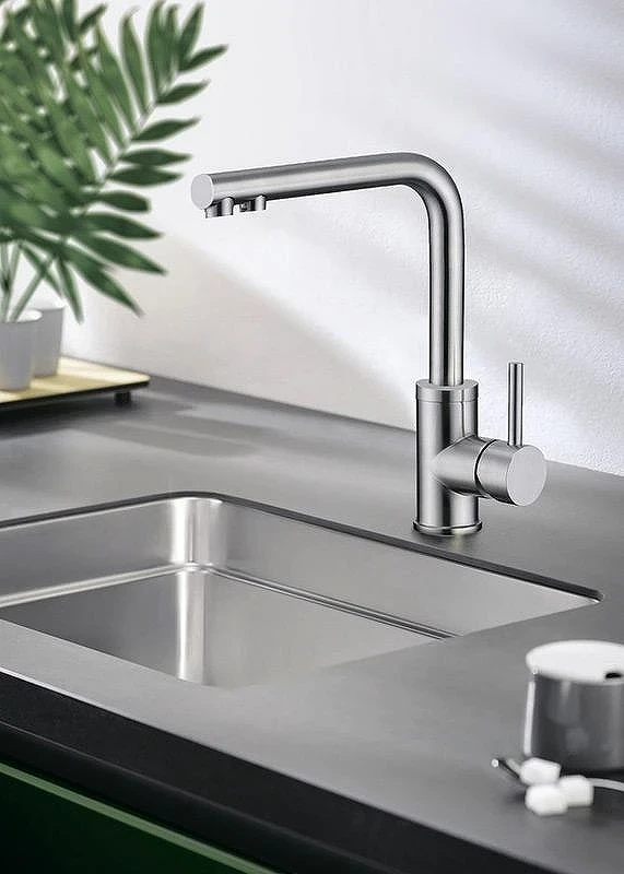 Смеситель для кухни Emar Steel ЕСВ 7015 цвет Сатин