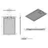 Душевой поддон из искусственного камня Esbano Luxe ESP-LX128B 120x80 ESPLX 128B Черный матовый