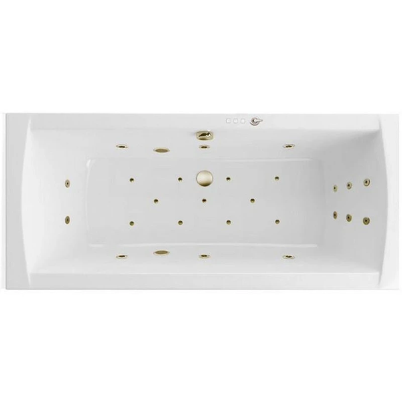 Акриловая ванна Excellent Aquaria Lux Slim 180x80 WAEX.AQU18S.ULTRA.BR цвет Белый с гидромассажем форсунки Бронза