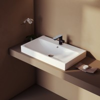 Раковина Berges Strati 80 182007 Белая глянцевая фарфор подвесная, накладная, полувстраиваемая