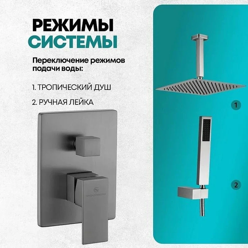 Душевая система Grocenberg GB5089BG-4 Графит