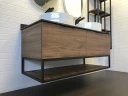 Тумба с раковинами Comforty Порто 120-2 00-00001287 подвесная Дуб темно-коричневый МДФ / ЛДСП