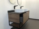 Тумба с раковинами Comforty Порто 120-2 00-00001287 подвесная Дуб темно-коричневый МДФ / ЛДСП
