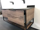Тумба с раковинами Comforty Порто 120-2 00-00001287 подвесная Дуб темно-коричневый МДФ / ЛДСП
