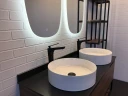 Тумба с раковинами Comforty Порто 120-2 00-00001287 подвесная Дуб темно-коричневый МДФ / ЛДСП