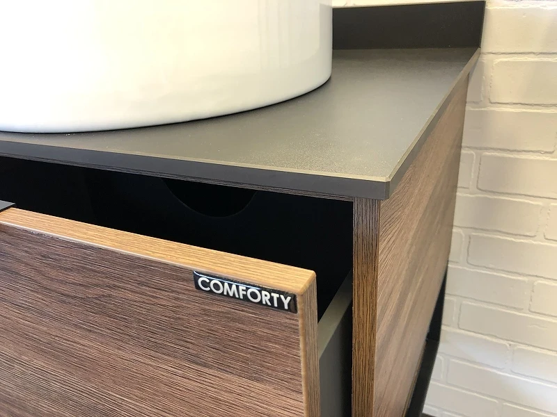 Тумба с раковинами Comforty Порто 120-2 00-00001287 подвесная Дуб темно-коричневый МДФ / ЛДСП
