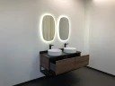 Тумба с раковинами Comforty Порто 120-2 00-00001287 подвесная Дуб темно-коричневый МДФ / ЛДСП