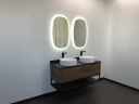 Тумба с раковинами Comforty Порто 120-2 00-00001287 подвесная Дуб темно-коричневый МДФ / ЛДСП