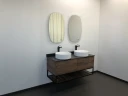 Тумба с раковинами Comforty Порто 120-2 00-00001287 подвесная Дуб темно-коричневый МДФ / ЛДСП