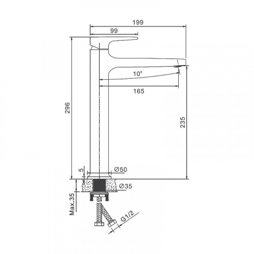 Смеситель для раковины Belz B713-5 B11713-5 цвет Брашированное золото