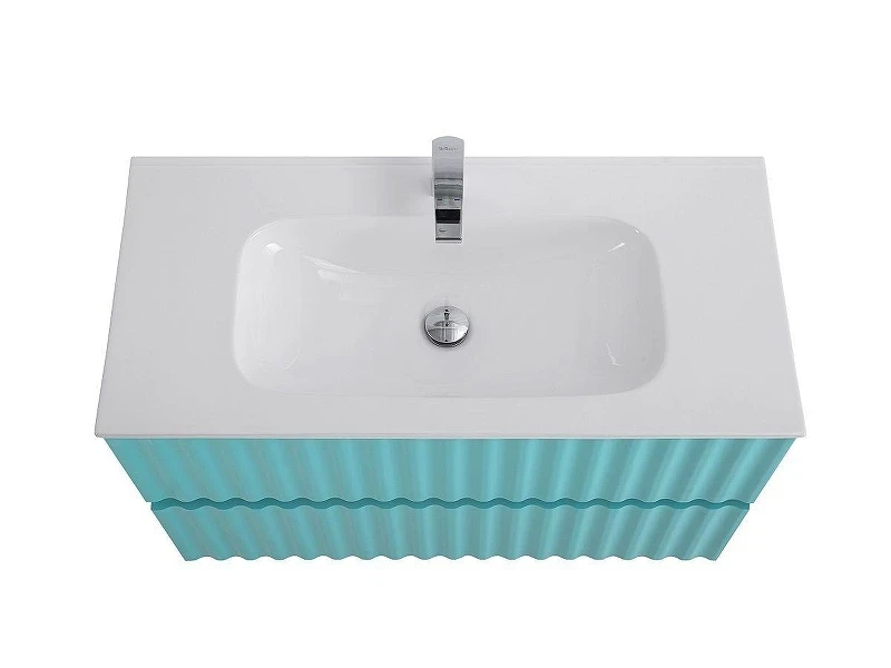 Тумба под раковину Art&Max Elegant 80 AM-ELEGANT-800-2C-SO-MM-LED подвесная цвет Светло-зеленый матовый