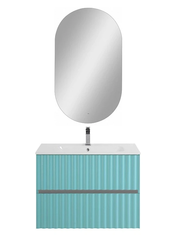 Тумба под раковину Art&Max Elegant 80 AM-ELEGANT-800-2C-SO-MM-LED подвесная цвет Светло-зеленый матовый