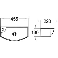 Раковина WeltWasser Aisbach 7946 GL-WT L 45 10000008694 Белая глянцевая фаянс подвесная