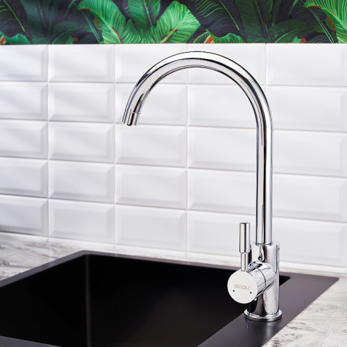 Смеситель для кухни Ростовская Мануфактура Сантехники Boou B9097J Хром латунь